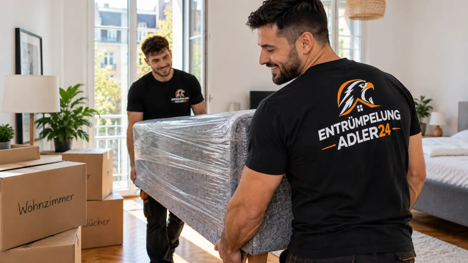Entrümpelung in Berlin-Tempelhof: Team von Adler24 bei der Arbeit