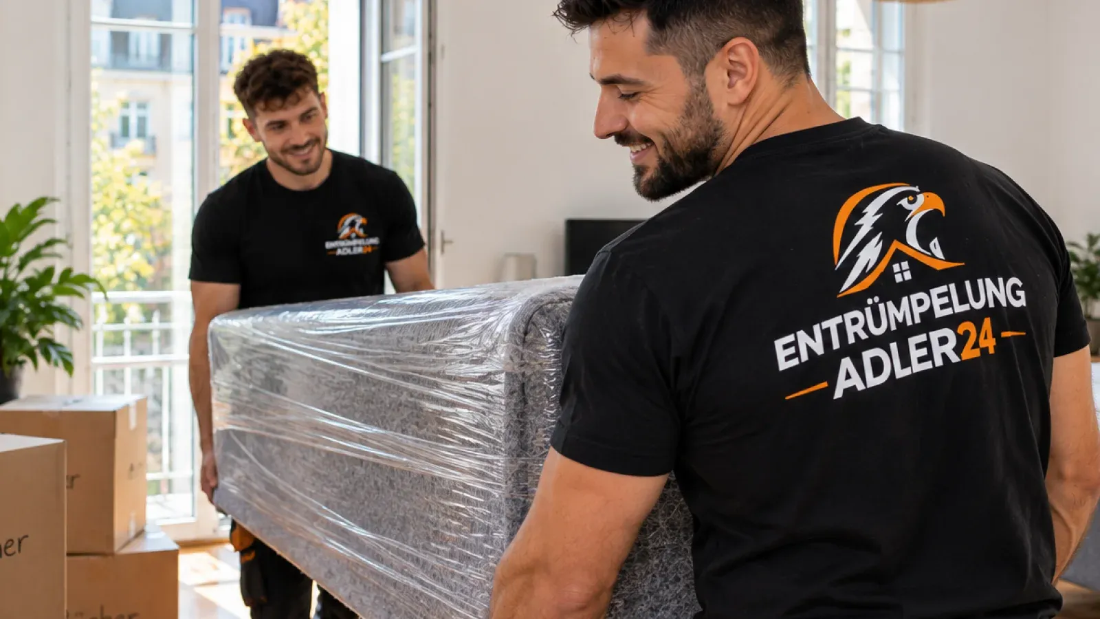 Entrümpelung in Berlin-Zehlendorf: Team von Adler24 bei der Arbeit